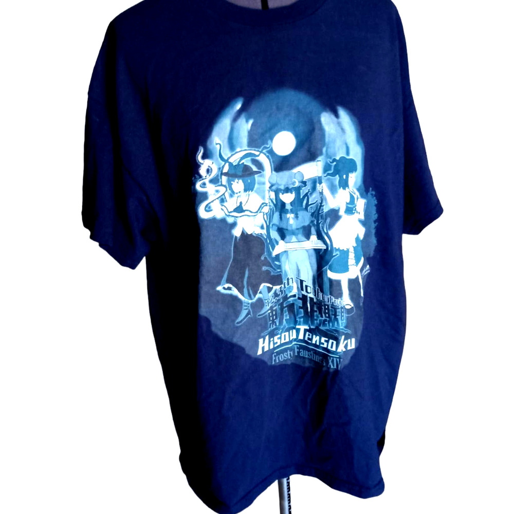 HisouTenso ku Frosty Faustings XlV blue short sleeve tee shirt, XL